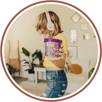 A girl dances around while carrying healthy oatmeal